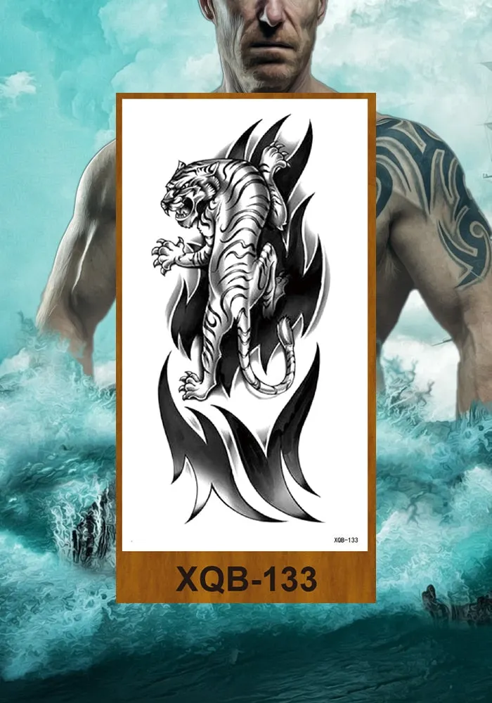 Temporary Tattoo Stickers Snake Bear Owl Fox Mermaid Tiger Wolf Lion King Men Women Girl Arm Body Chest Fake Body Leg Art Tatoo