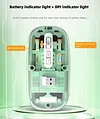 Wireless Bluetooth 5.1 and 2.4G Mini Lightweight Mouse, Transparent Clear and Cool, Bluetooth Silent Mouse
