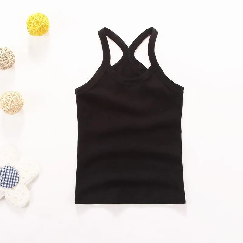 2-11Y Girls Casual Vest Children Summer Clothing Kids Baby Boy Sleeveless Tops Solid Color T-shirt Tees Outfit Toddler Girl Top