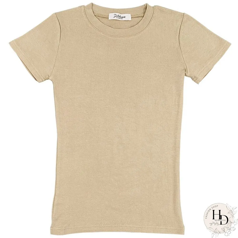 Aossviao Summer Character T-Shirts Fashion Girls Tops Short Sleeve Slim T-Shirts Korean Women Cotton Tee Shirt Femme