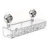 Glacier Pattern Transparent Shower Storage Rack Punch-Free Suction Cup Shelf