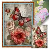 Vintage Butterfly Hibiscus - 11CT Stamped Cross Stitch 40*60cm/15.75*23.62in（Poster Cross stitch）