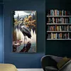 (Big Size)Heron  Lake-Full Round Diamond Painting 40*70CM