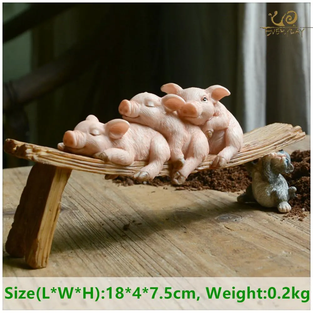 Everyday Collection Cute Pig Home Decoration Accessories Fairy Garden Miniature Animal Figurines Car Desktop Decor Birthday Gift
