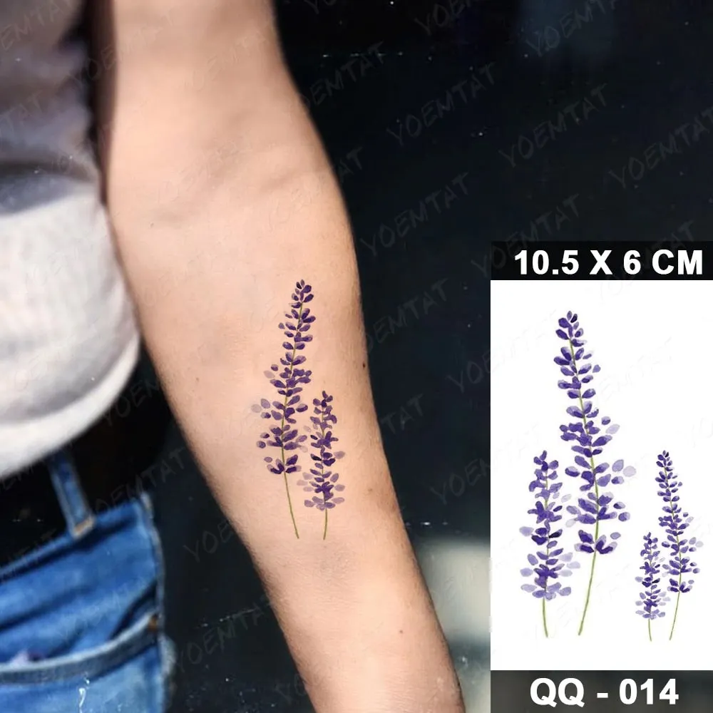 Waterproof Temporary Tattoo Sticker Small Lines Flowers Flash Tatoo Geometry Hand Arm Wrist Fake Tatto For Body Art Women Child