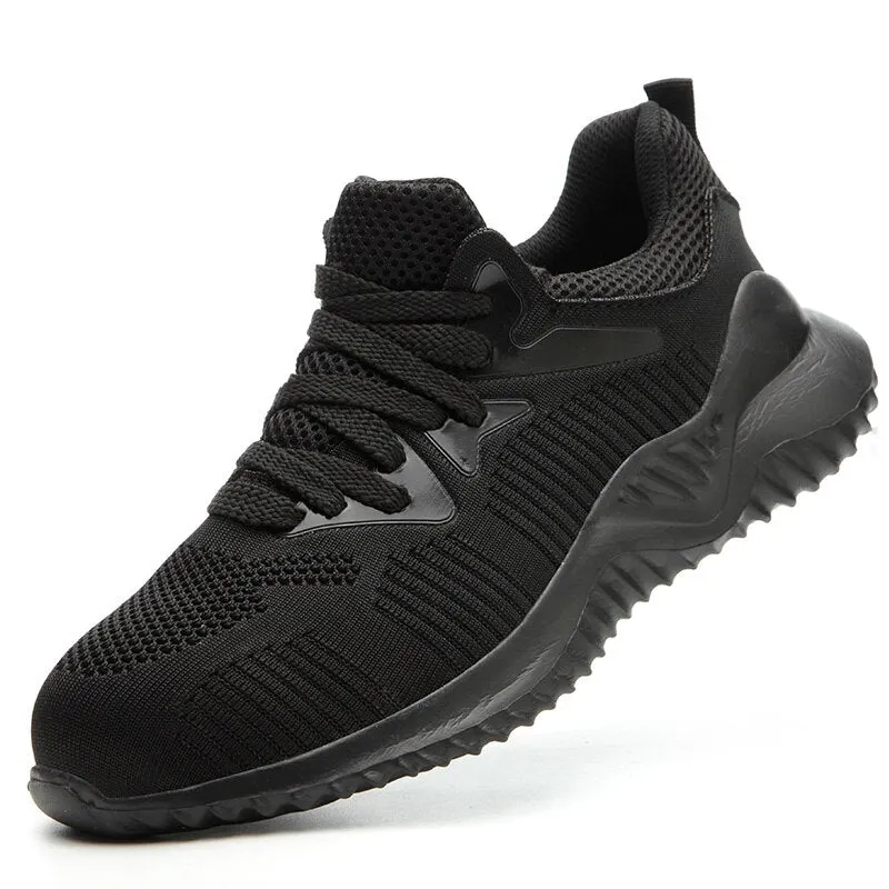 Summer Working Safety Shoes Steel Toe Male Fashion Anti-smashing Men's Work Boots Black Breathable Comfortable Sports Sneakers