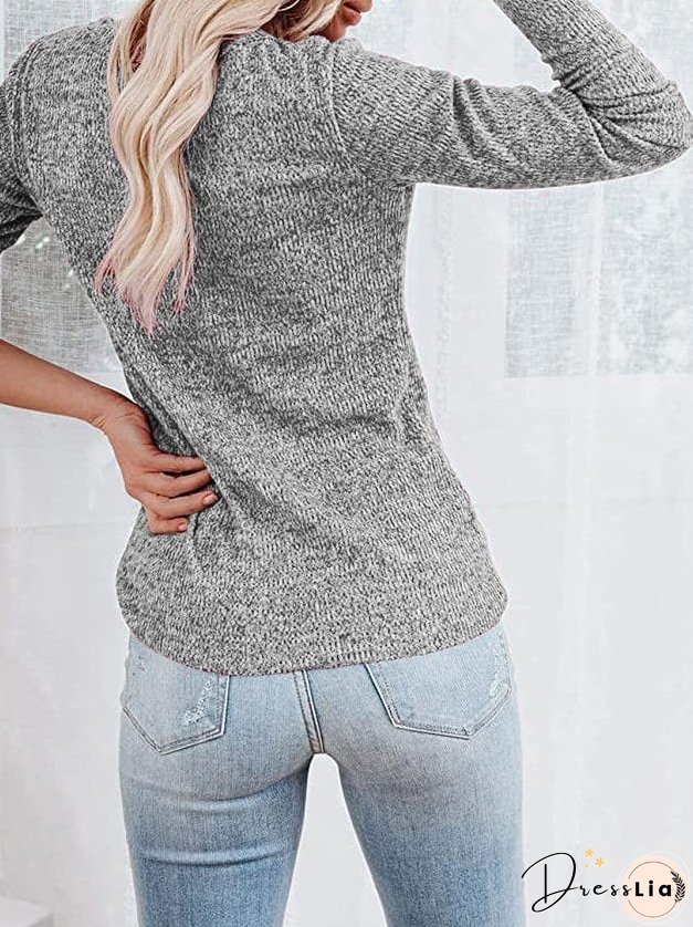 Casual Waffle Knit Henley Shirt