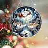 (US Local) DIY Xmas Diamond Painting Ornament with Clock Function Creative Craft