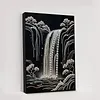 (30x40cm)DIY Pearl Painting Framed Waterfall Handmade Pearl Material Art Kit Living Room Decor