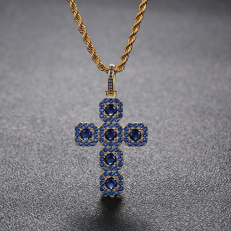 Iced Out Cross Pendants Hip Hop Bling Bling Necklaces For Women And Men
