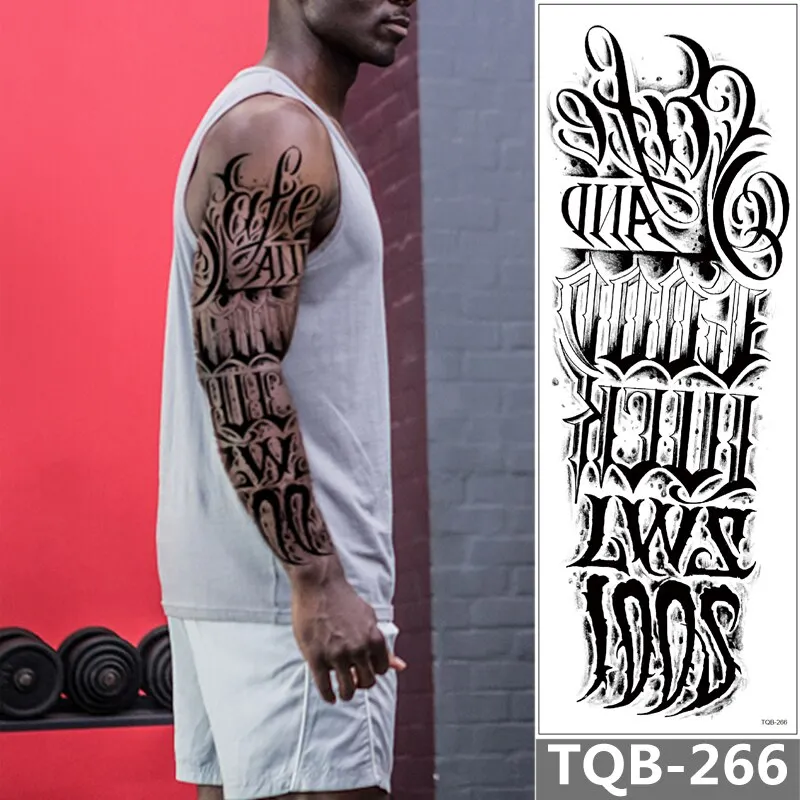 Sdrawing Arm Temporary Tattoo Sleeve For Men Maori Wolf Fake Large 3D Tatoo Stickers