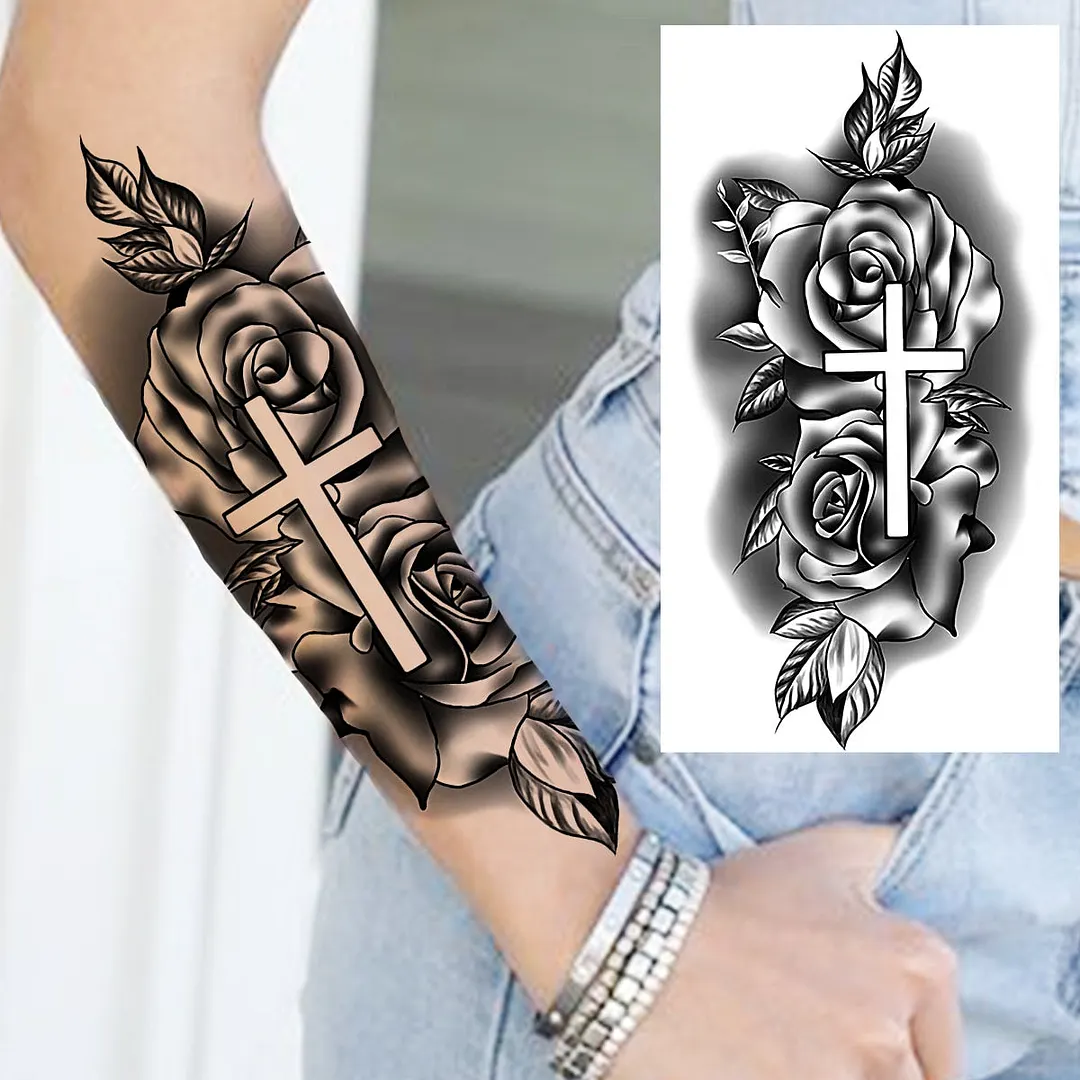 Halloween Clown Joker Scary Temporary Tattoos For Men Women Realistic Scary Lion Waterproof Tattoo Forearm Tatoos Vampire