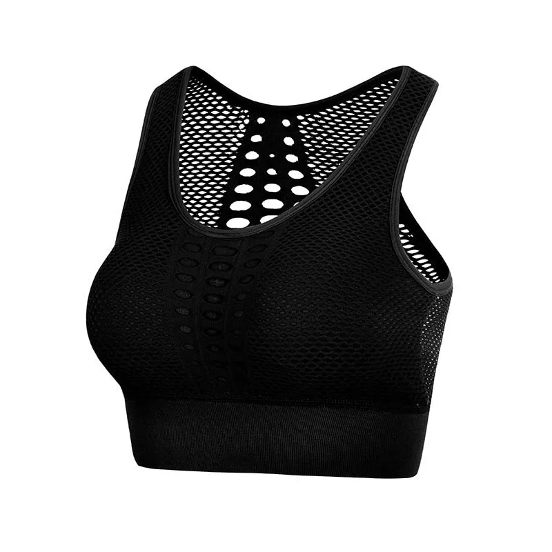 SVOKOR Women Sport Bra Fitness Sexy Mesh Breathable Sport Top Push Up Female Gym Workout Underwear Female