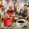 [Upgrade]6pcs Set Xmas Theme DIY Diamond Painting Coasters Kit with Holder for Craft Gift