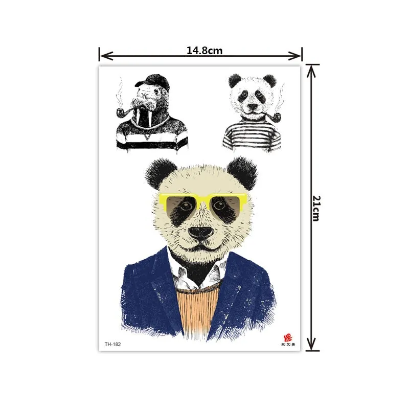 2021 New Plain Flower Arm Tattoo Sticker Flower Waterproof Tattoo Color Animal Tiger Tattoo Sticker