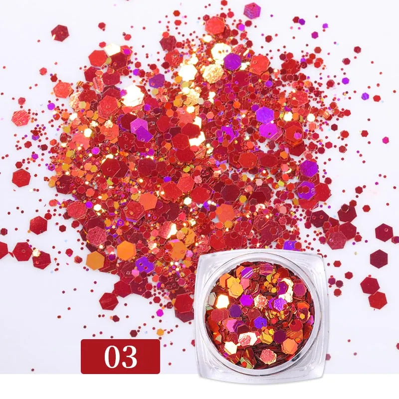Iridescent 3D Ultrathin Sequins Nail Glitter Flakes Slices Purple White Sparkly DIY Tips Dazzling Paillette Nail Art Decorations