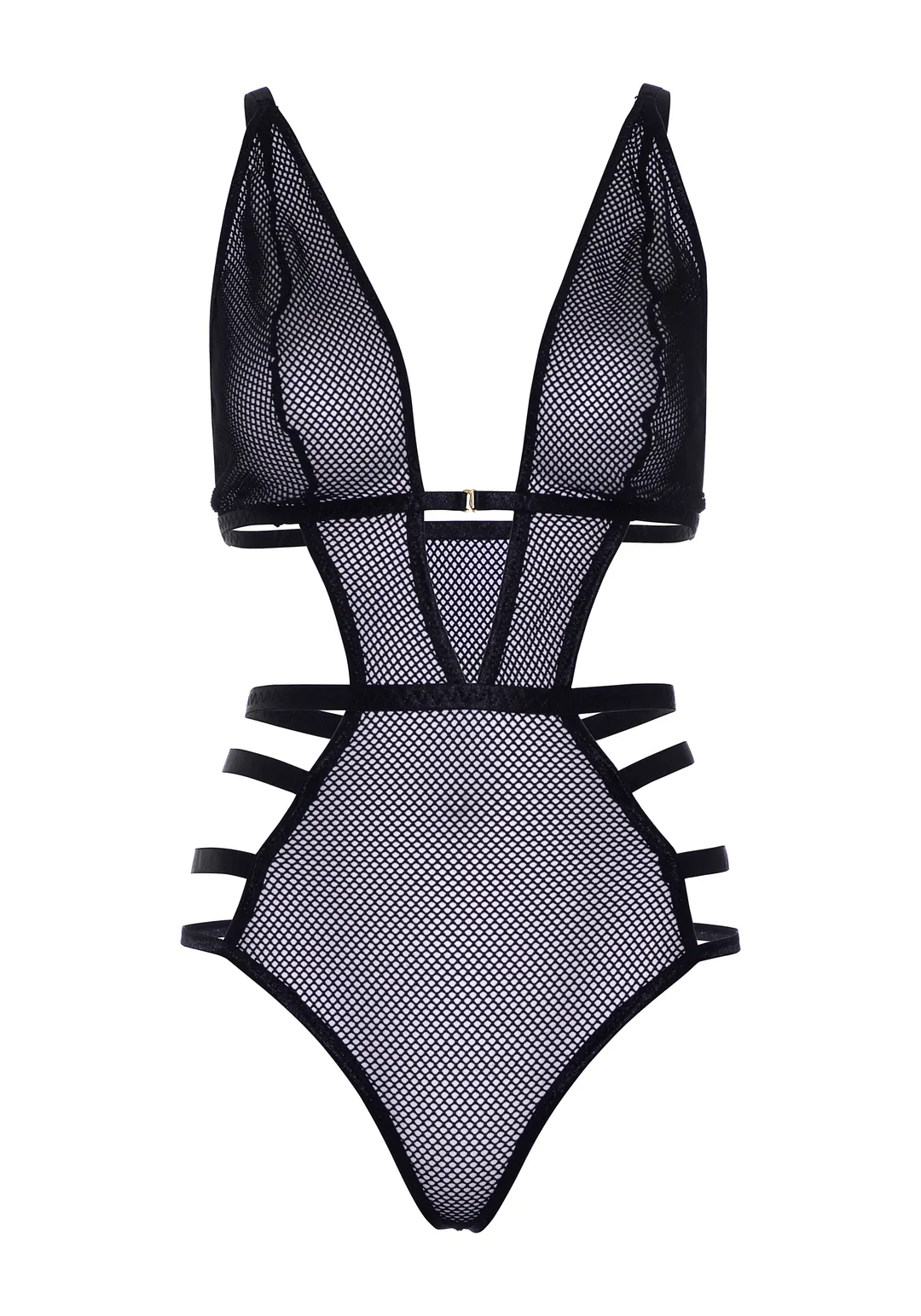 Tied Down Fishnet Teddy