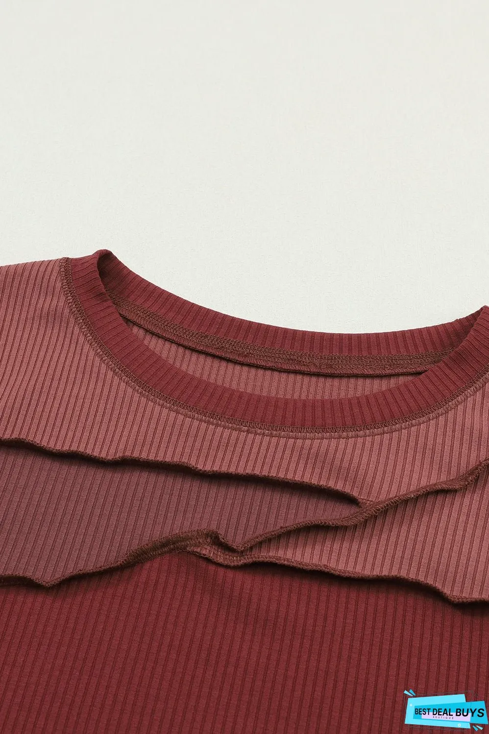 Expose Seam Ribbed Knit Top