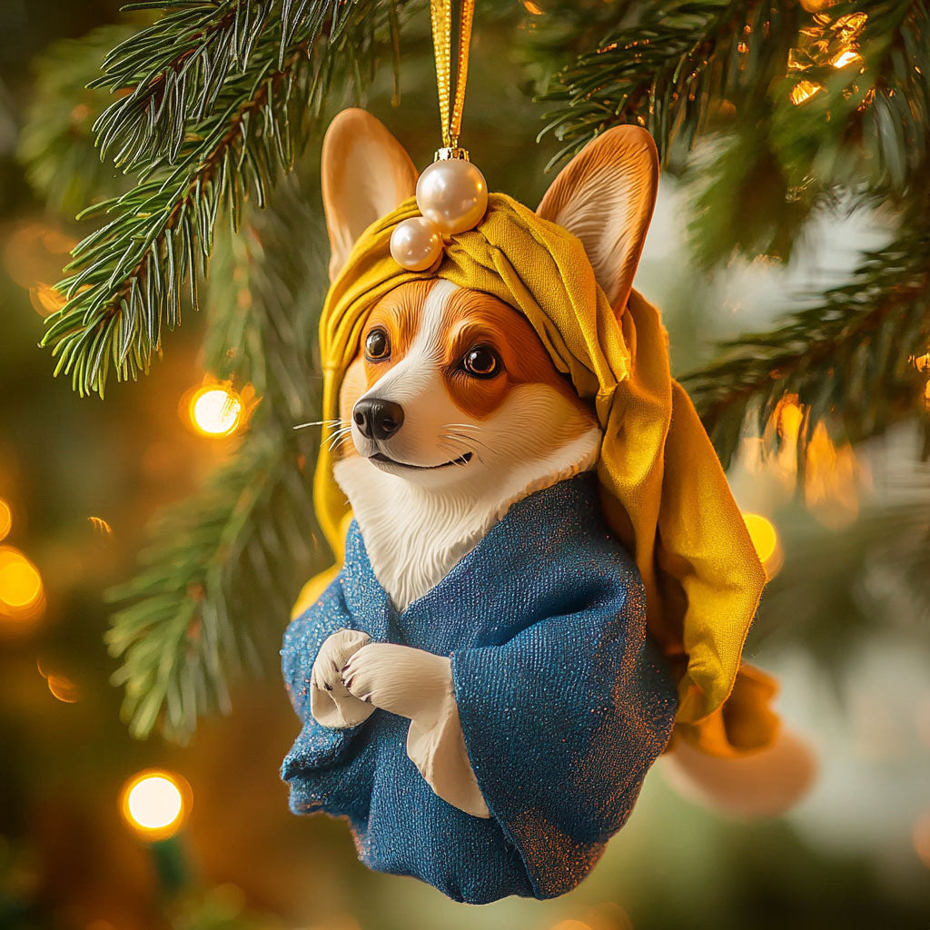 Corgi Royal Pearl WN1610064CL Personalized Christmas Ornament