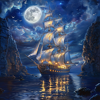 Moonlit Voyage &ndash; Diamond Painting