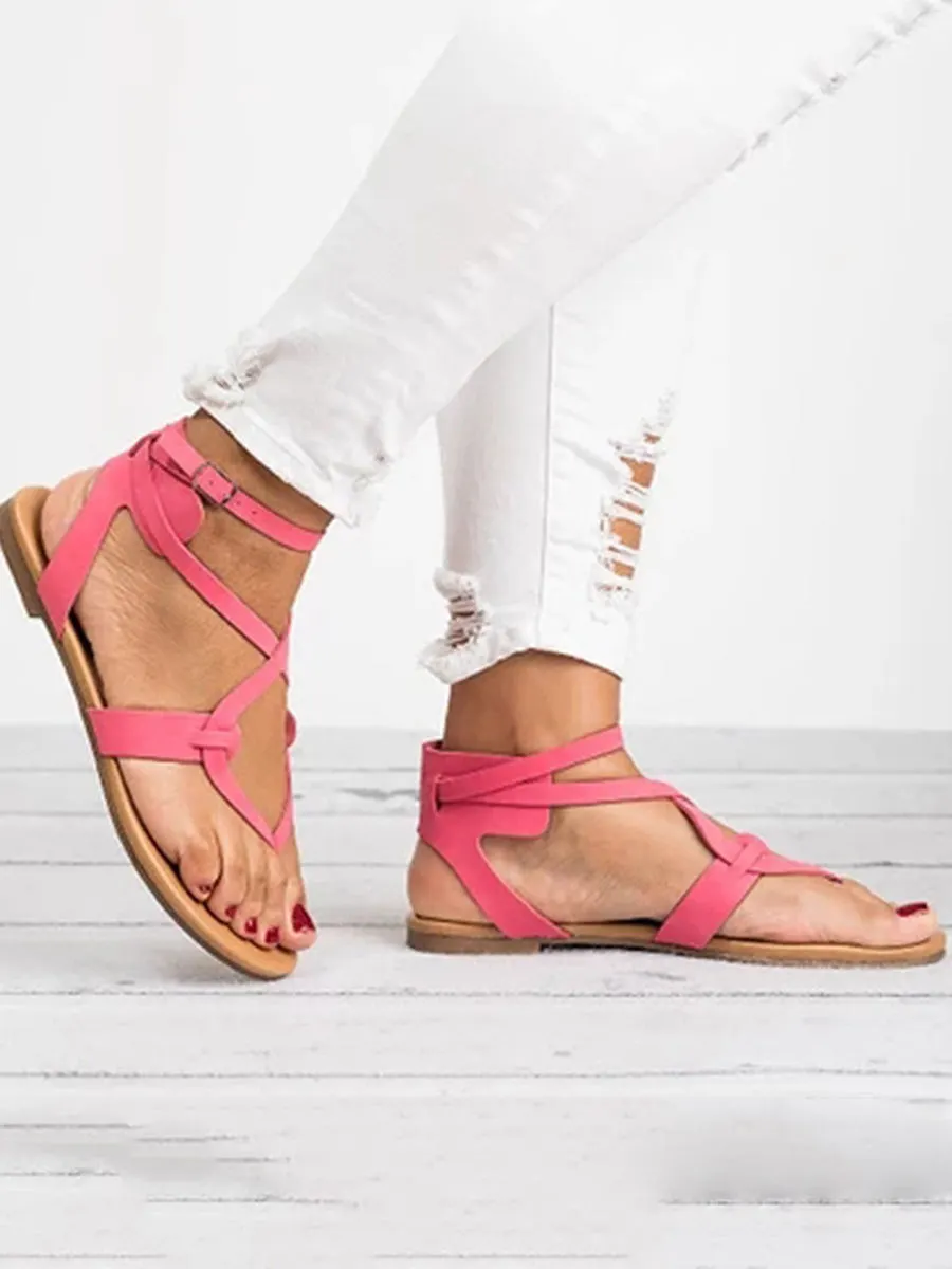 Lace-up casual Pinch flat sandalias planas
