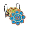 6Pcs/set Diamond Painting Mandala Coaster Cup Cushion with Rack Cup Pad Decor