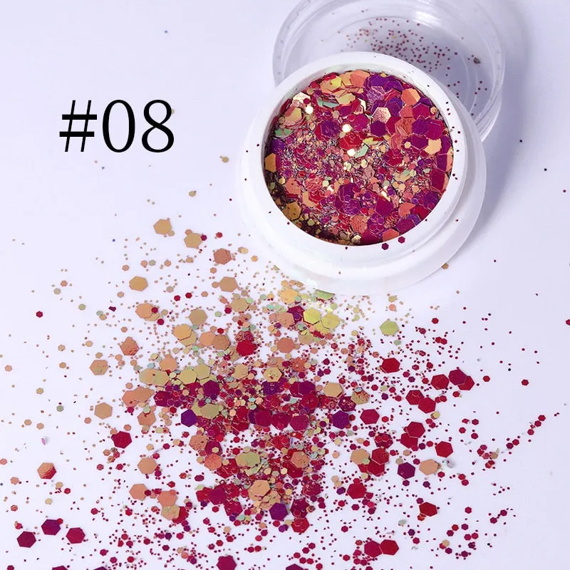 Iridescent 3D Ultrathin Sequins Nail Glitter Flakes Slices Purple White Sparkly DIY Tips Dazzling Paillette Nail Art Decorations