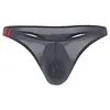 Men's Sexy T-Back Thongs Low Rise Underwear Bulge Pouch Ice Silk Briefs