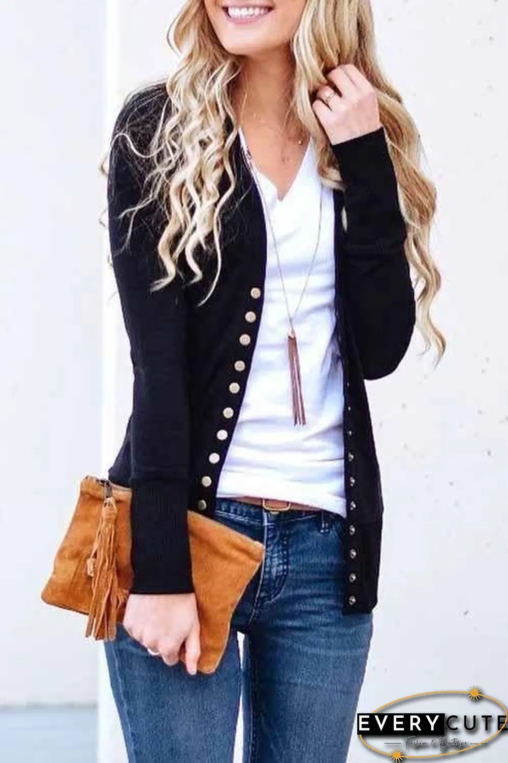 Long Sleeves Buttons Design Cardigan Tops(7 Colors)