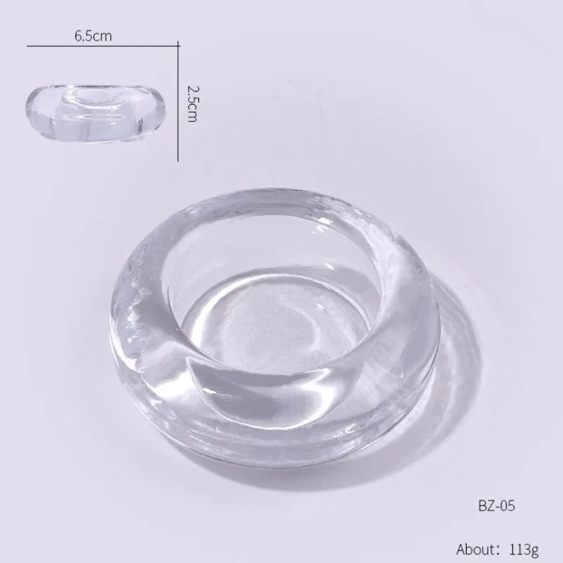 Nail Clear Crystal Glass Bowl Crown Molding Acrylic Powder Container Nail Manicure Color Palette Nail Salon Professional Tools