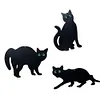 3Pcs Black Cat Garden Scarer Outdoor Cat Decorative Stakes for Home Garden Decor