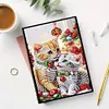 (US Local)50-Page A5 Christmas Cat Diamond Painting Notebook for Adult Holiday Gift