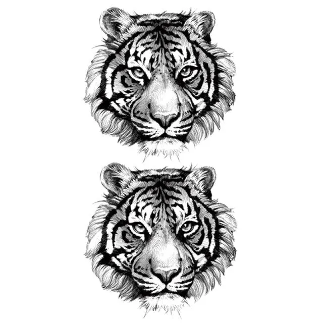 Waterproof Temporary Tattoo Stickers Butterfly Tiger Feather  Design Tattoo Children Black Body Art Fake Tattoos for Men Women