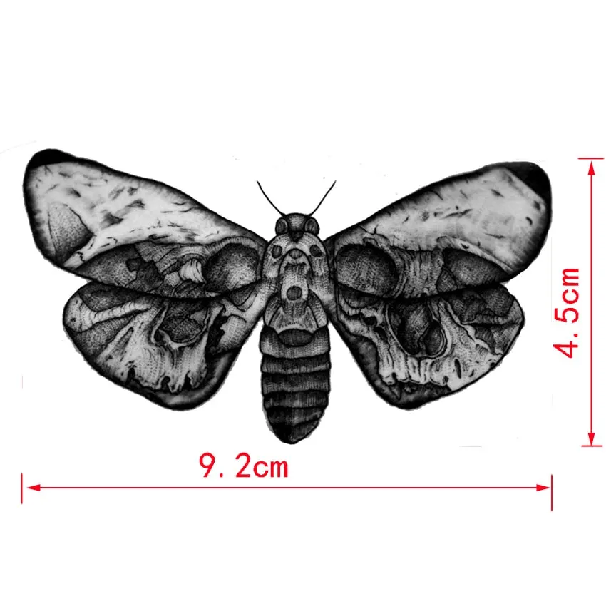 Moths Waterproof Temporary Tattoos Men Body Arm Sticker tattoo Sleeve Shoulder Tattoo sticker harajuku henna tattoo