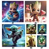 (Multi Style)Groot And Yoda-Full Embroidery 3 Strands 11CT Stamped Cross Stitch-40*40CM