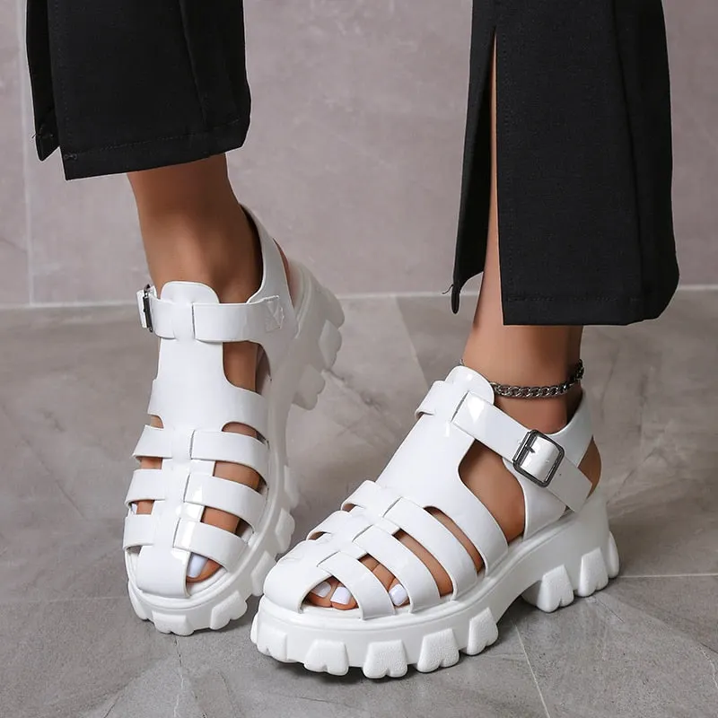 New Women's Sandals Summer Breathable and Comfortable Designer Toe Sandals Thick Bottom Waterproof Platform Roman Sandals Womes