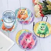 [Upgrade]6pcs/set DIY Diamond Painting Waterproof Case Classic Cute Monster Coaster Gift Decor Set