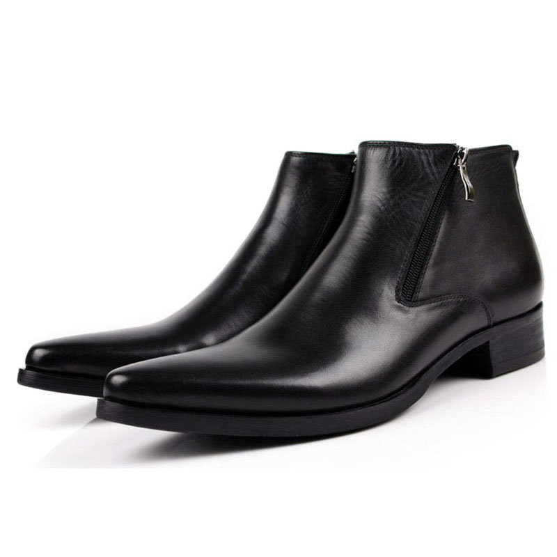 leather black dress boots Men's Executive Cap Toe Dress Shoe In Black Leather main image 0