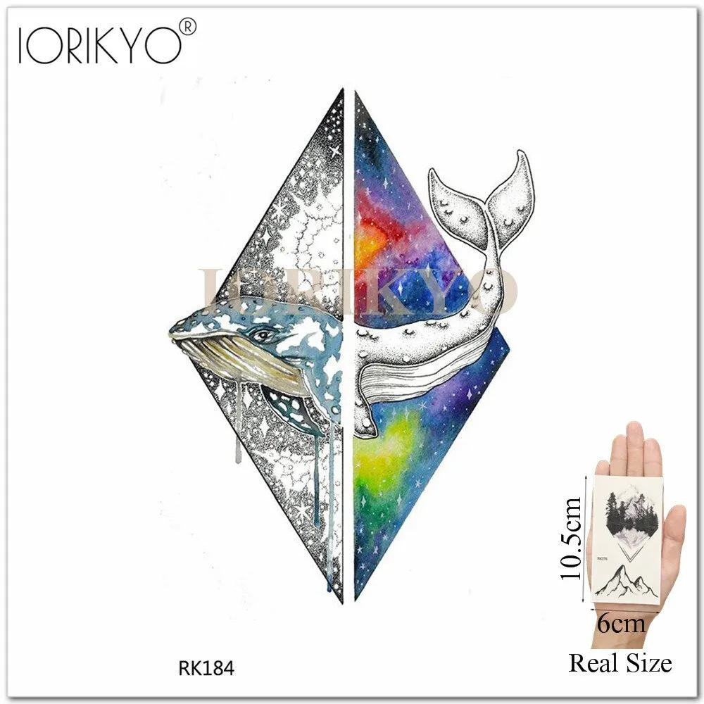 Cartoon Water Color Girls Tattoo Stickers Temporary Children Tattoo Women Stickers Ocean Jellyfish Beauty Flash Tatoos Cute