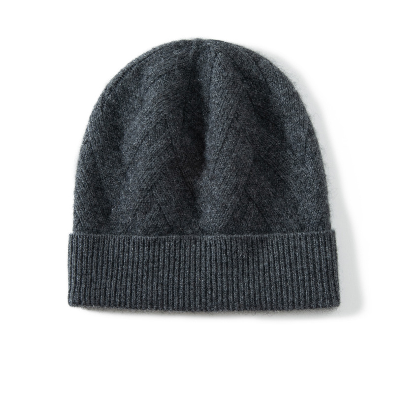 100% Cashmere Cuffed Beanies Casual Style REAL SILK LIFE
