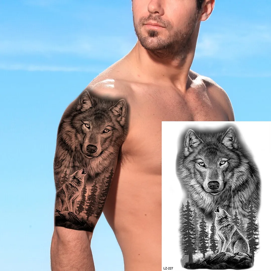 Sdrawing Large Anchor Back Octopus Pirate Skeleton Halloween Temporary Tattoos For Men Adult Compass Wings Fake Tattoo Stickers