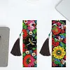 2pcs 5D DIY Special Shaped Diamond Painting Leather Flower Tassel Art Book Marks