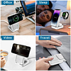Folding 3 in 1 Wireless Charger 15W Fast Charging Magnetic Wireless Charging Station With LED Clock And Power Display Function