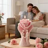 3D Rose Flower Mould Silicone Wave Spiral Candle Mould Reusable Easy To Demold for Wedding Valentine Day DIY Home Decor Gift (Style A)