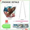 (US Local)US Flag Eagle Diamond Art Hanging Pendant 5D DIY Diamond Painting Dots Pendant