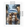 Rainy Umbrella Puppy-11CT Stamped Cross Stitch 40*60cm