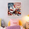 American Flag And Hen-11CT Stamped Cross Stitch 40*40cm/15.75*15.75in