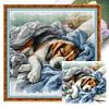 (Multi-Style) Sleeping Dog Cat-11CT Stamped Cross Stitch 40*40cm