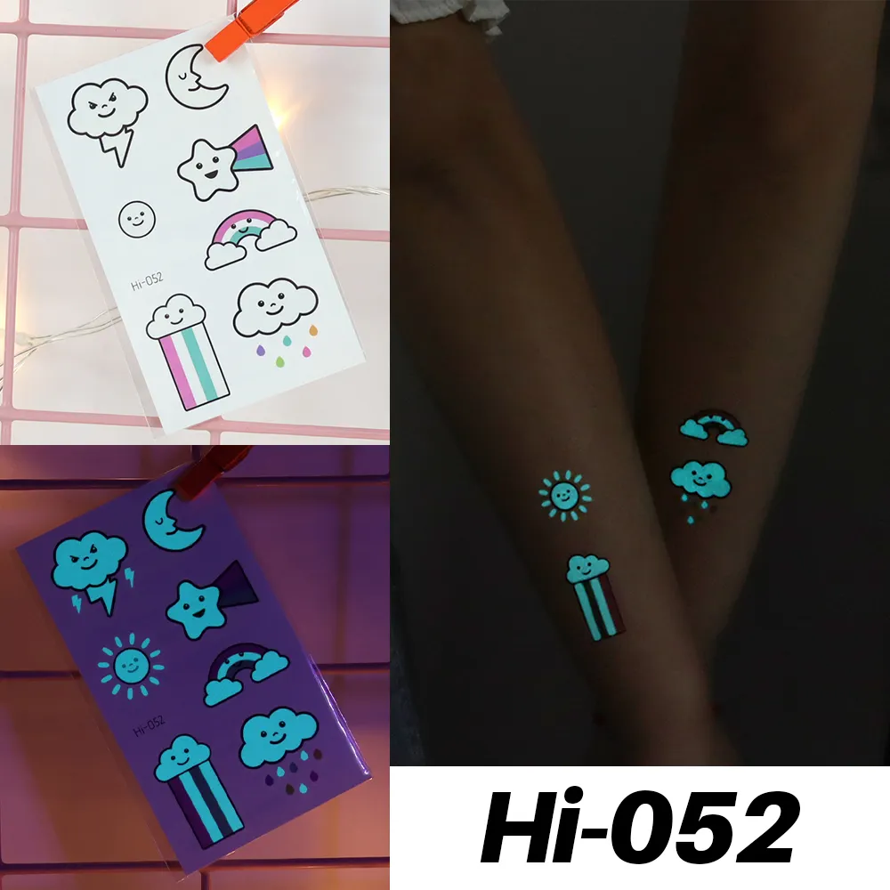 Sdrawing Luminous Tattoo Hand Finger Starry Star Universe for Kids Fake Tattoo Glowing In Dark Waterproof Temporary Tattoo Stickers