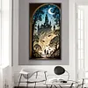 (US Local)Street View 5D DIY Full Drill Round Big Size Diamond Painting Kit Home Wall Decor 40x75cm